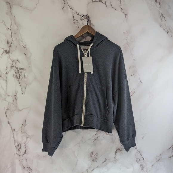 Everlane Sweatshirt Womens XL Dark Gray The Track Hoodie Fill Zip Jacket… - Picture 3 of 15
